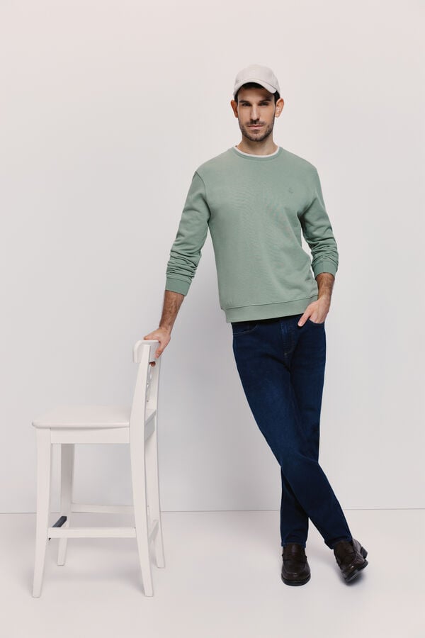 Springfield Sudadera cuello redondo con logo bordado Verde