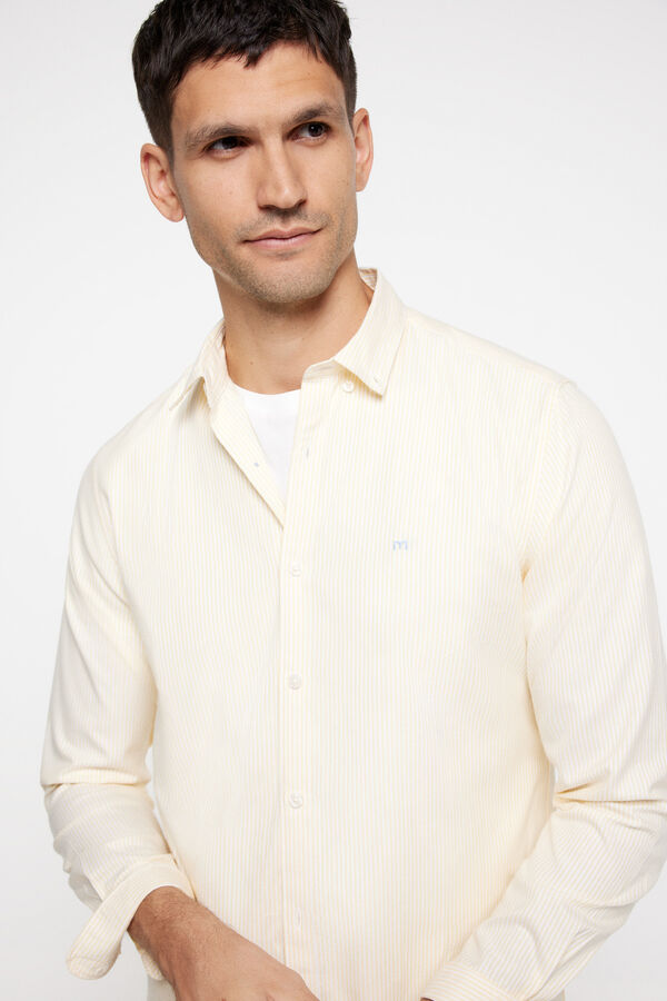 milano Camisa oxford riscas Estampado amarelo