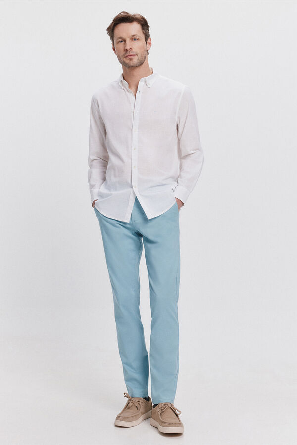 Milano Camisa Slub Lisa Blanco