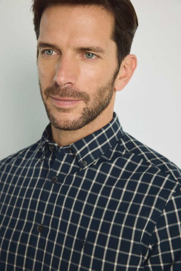 Springfield Camisa cuadros manga larga Azul Claro