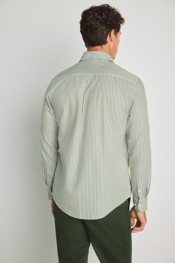Milano Camisa de riscas de manga comprida Verde