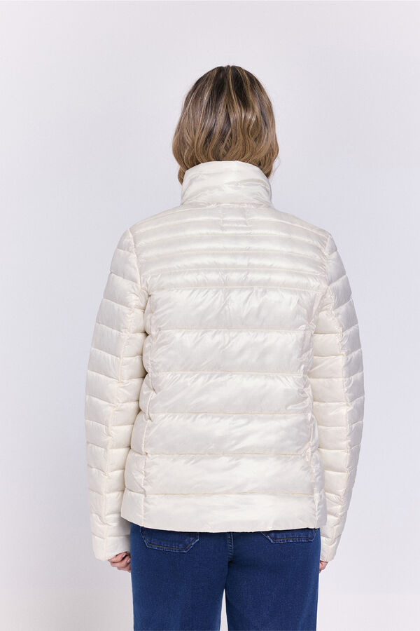 Milano Casaco curta acolchoada estilo casaco de penas Marfim