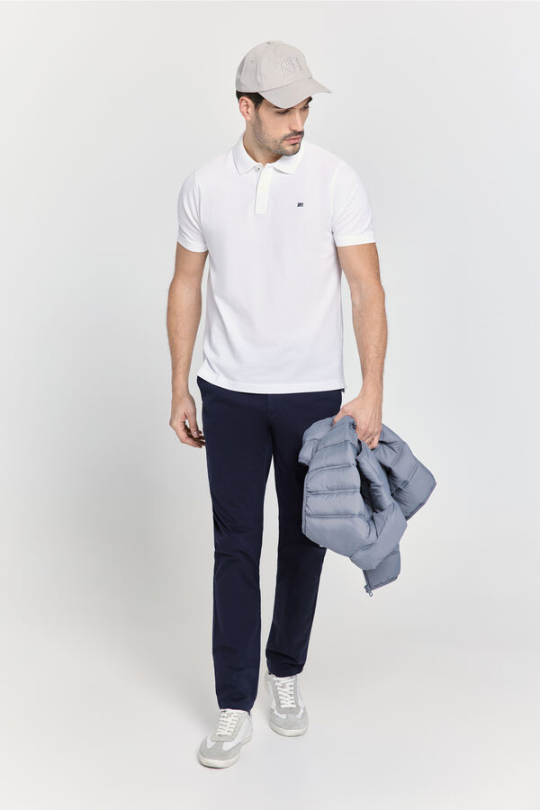 Pedro del Hierro Polo b&aacute;sico manga curta Branco