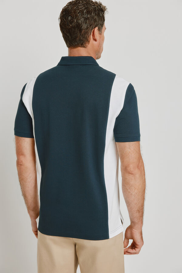 Springfield Polo de riscas de manga curta Azul