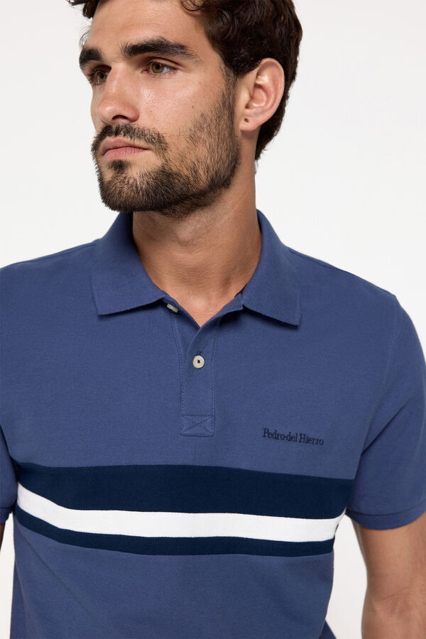 Fifty Outlet Polo piqué cortado y cosido PdH Azul