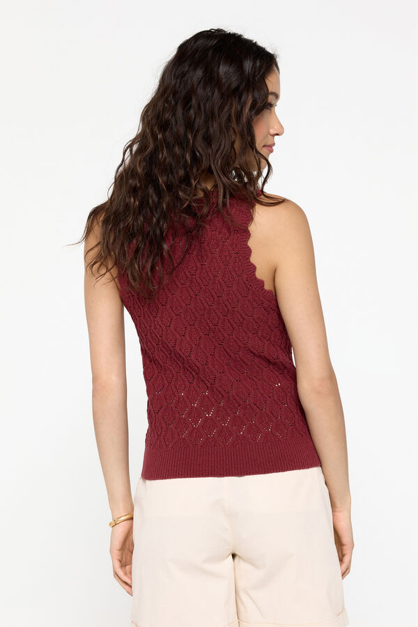 Fifty Outlet Top de tirantes tricot ensopado Vermelho