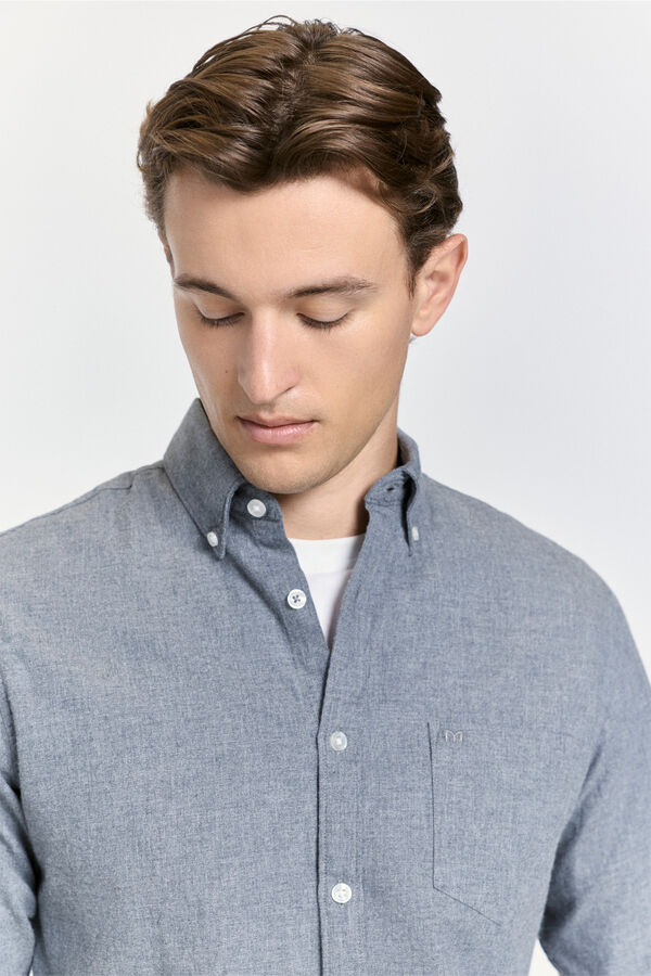 Milano Camisa twill relaxed fit Gris Oscuro