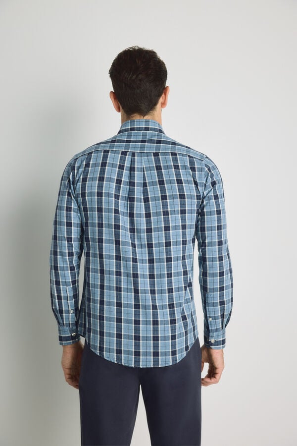 Milano Camisa cuadros manga larga Navy