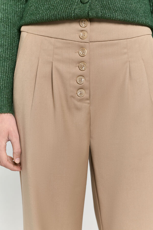 Milano Pantalón recto tiro alto Beige