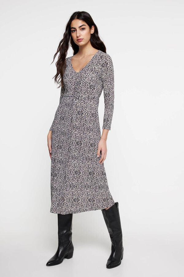 Milano Vestido largo estampado Tostado