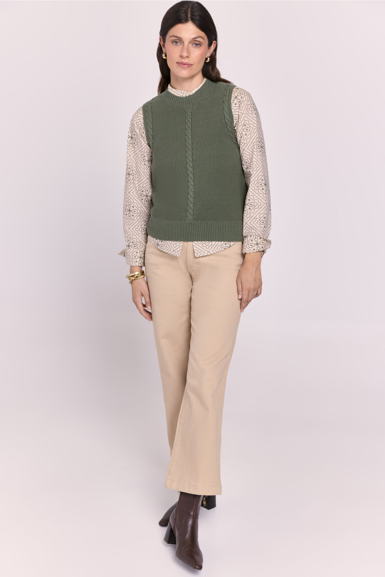 Milano Colete de malha com tran&ccedil;as