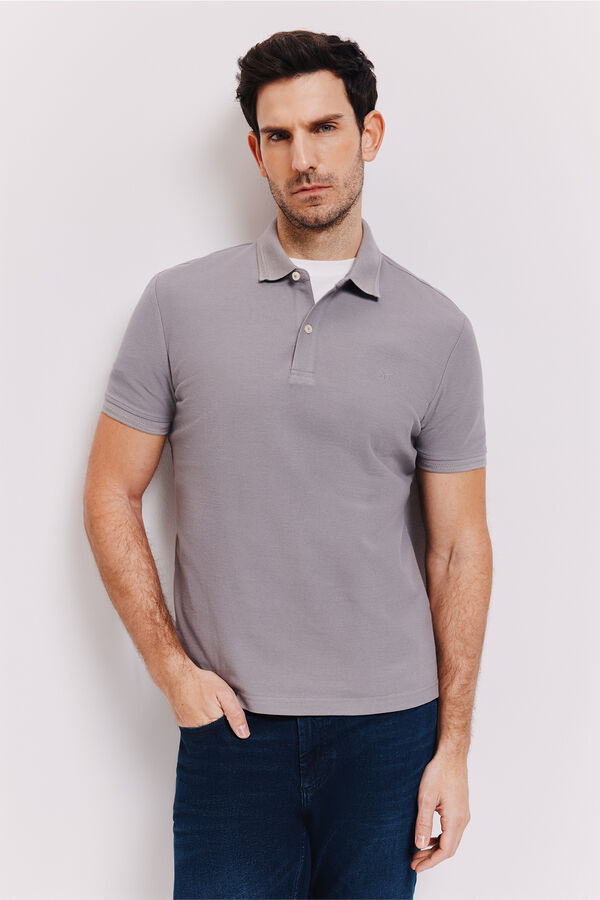 Milano Polo manga curta Cinza medio