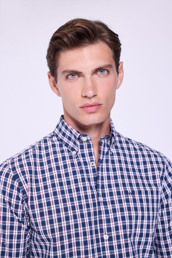 Milano Camisa Cuadros Relaxed Fit Navy