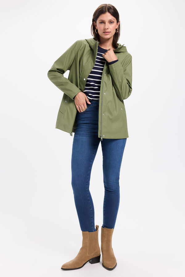 Milano Parka water repellent con capucha color kaki Kaki Oscuro