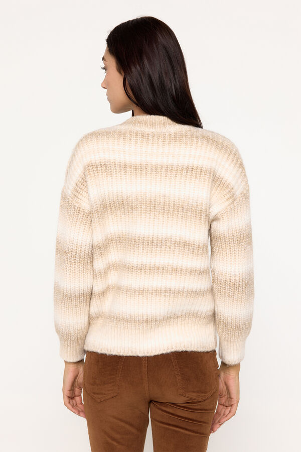 Milano Jersey grueso de rayas difuminadas Beige