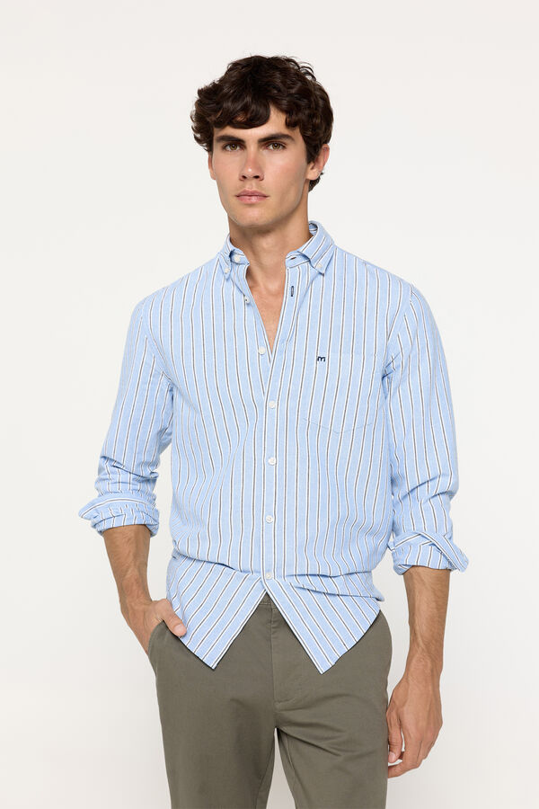 Milano Camisa Oxford Rayas Azul