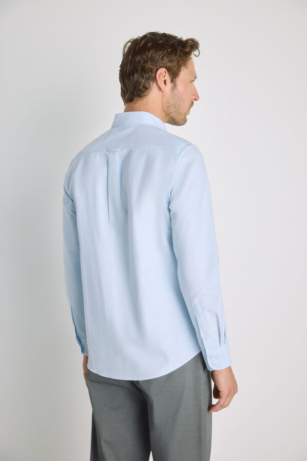 Milano Camisa lisa manga larga Azul Claro