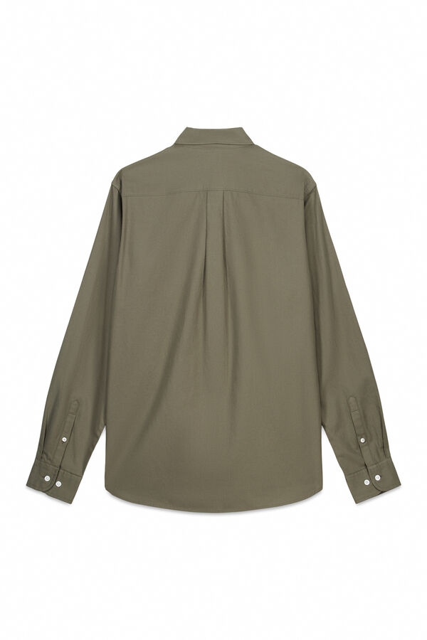 Pedro del Hierro Camisa lisa relaxed fit Kaki Oscuro