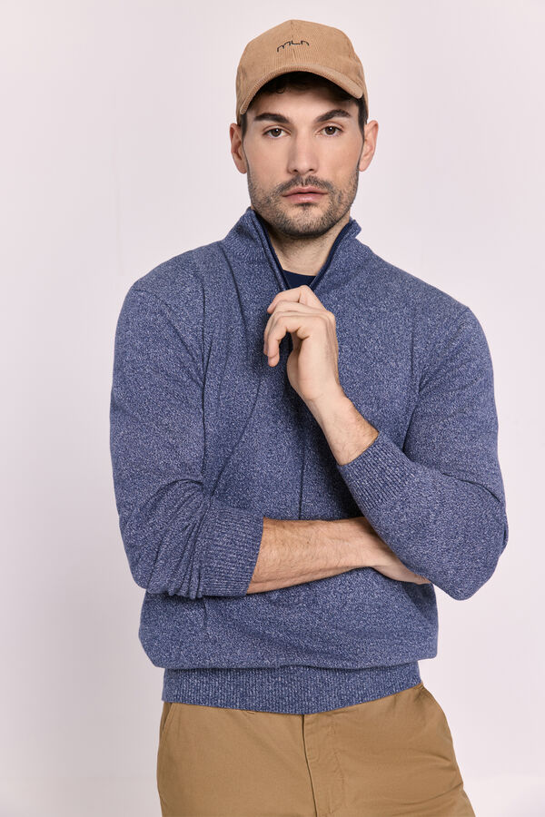 Milano Jersey semicisne cremallera Navy