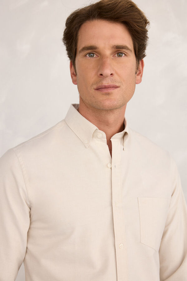 Pedro del Hierro Camisa Sport Oxford Beige