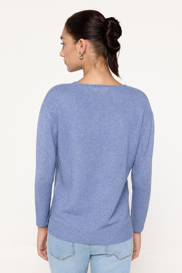 Milano Suéter básico com ajuste confortável Azul indigo