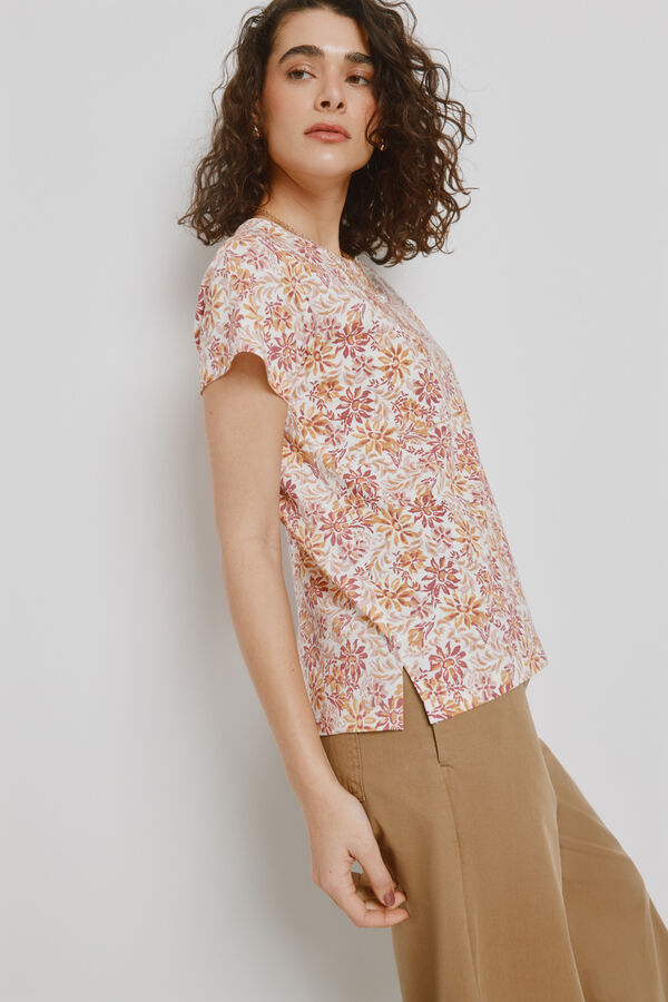 Milano T-shirt estampada de manga curta Marfim