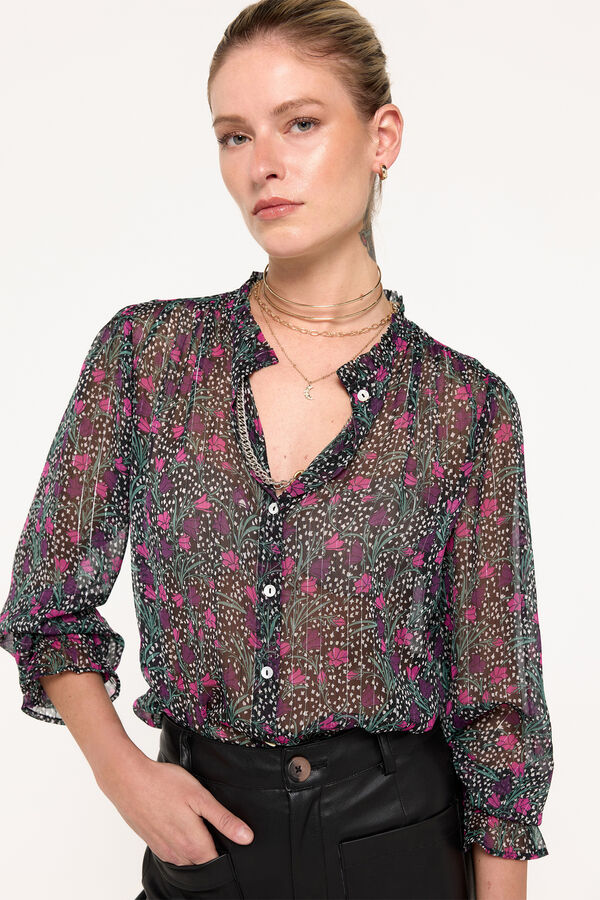 Milano blusa de chiffon lurex Multicolor