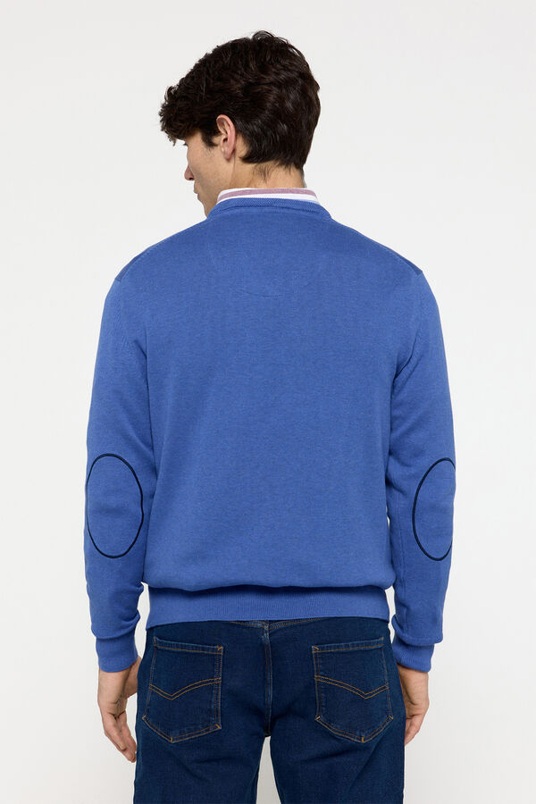 Milano Jersey Patch Cuello Pico Azul