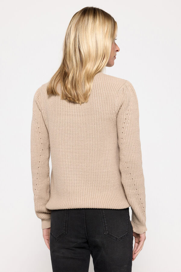 Milano Camisola gola cisne tato suave Bege