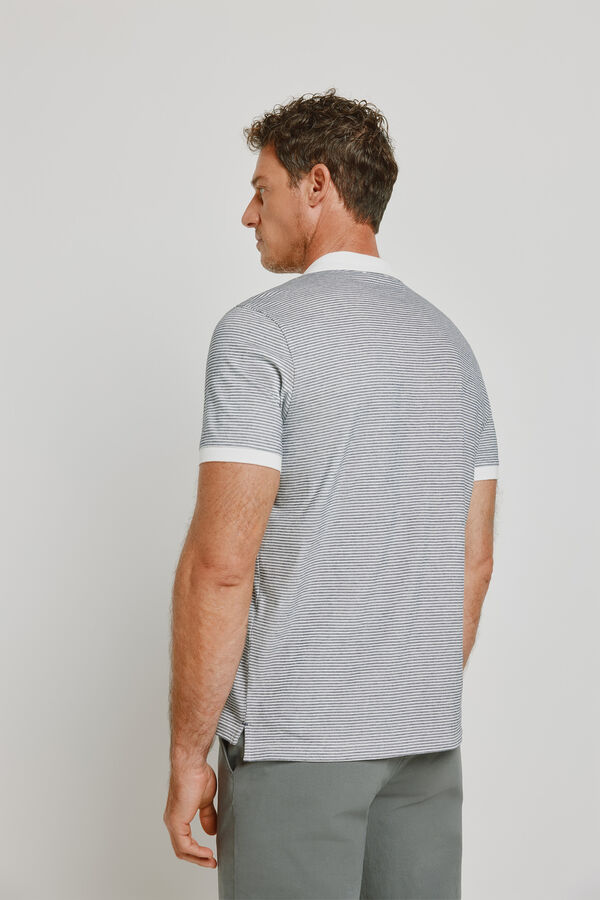 Pedro del Hierro Polo de riscas de manga curta Branco