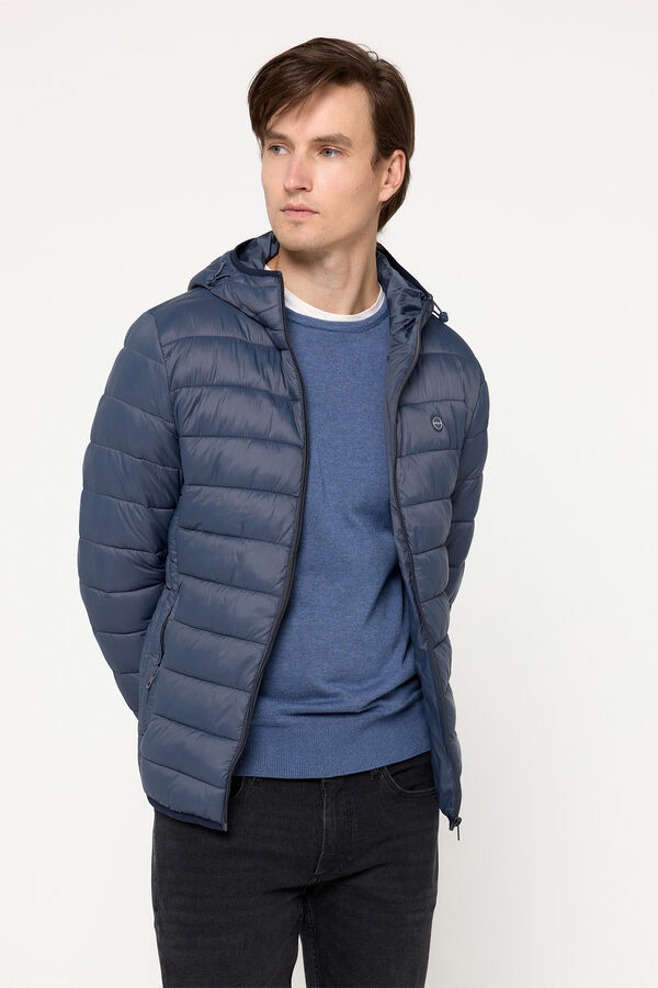 Milano Jaqueta acolchoada com capuz Cinza medio