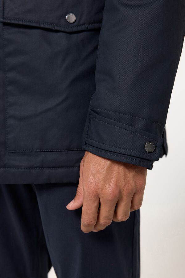 Milano Chaqueta Efecto Encerado Navy