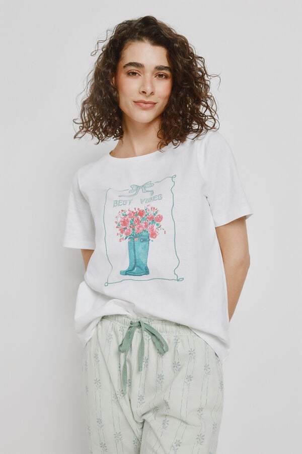 Milano Pijama estampado Branco