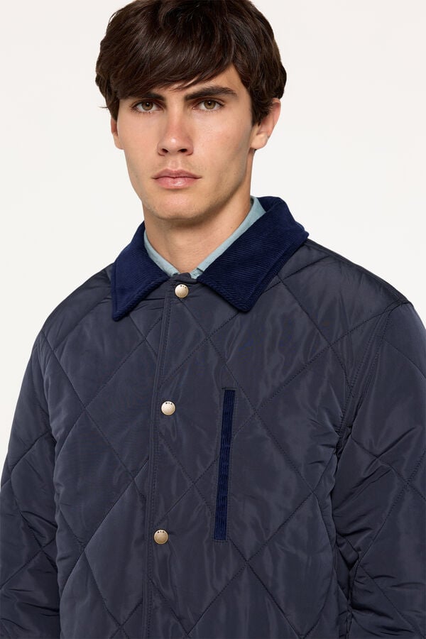 Milano Jaqueta gola veludo Marinho