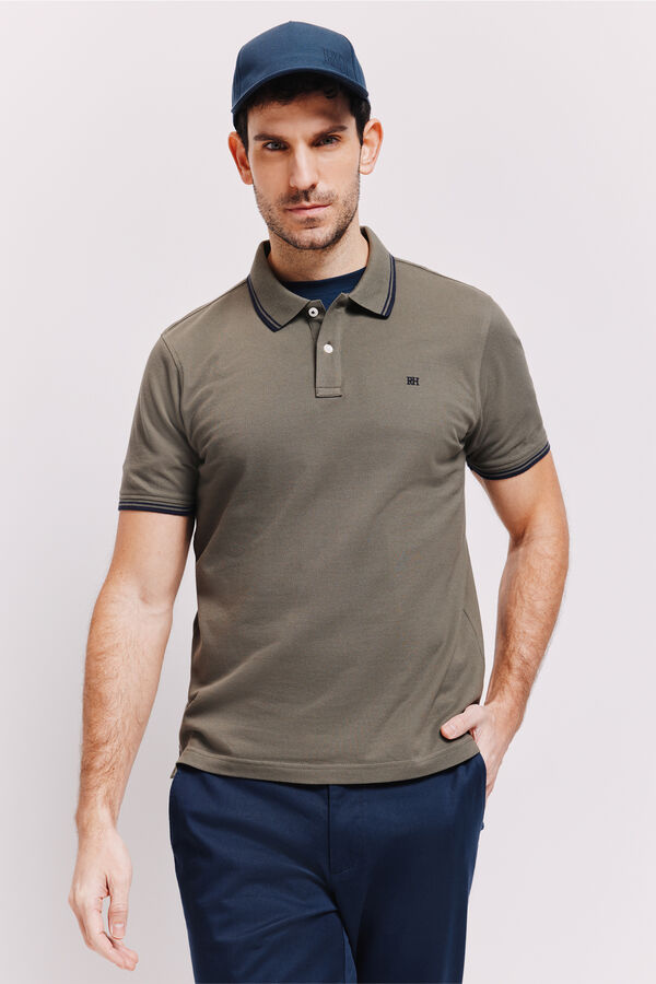 Pedro del Hierro Polo manga curta C&aacute;qui escuro