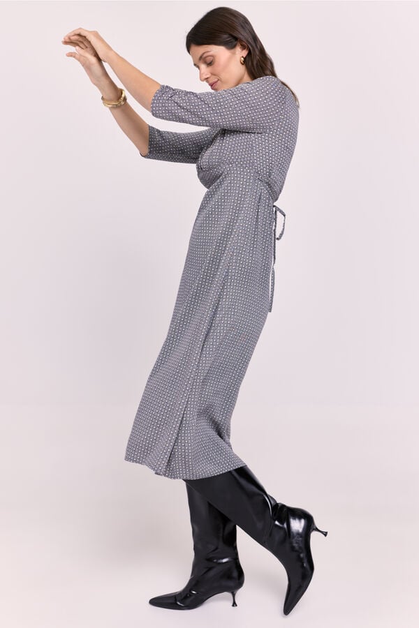 Milano Tecido com n&oacute; estampado Marinho