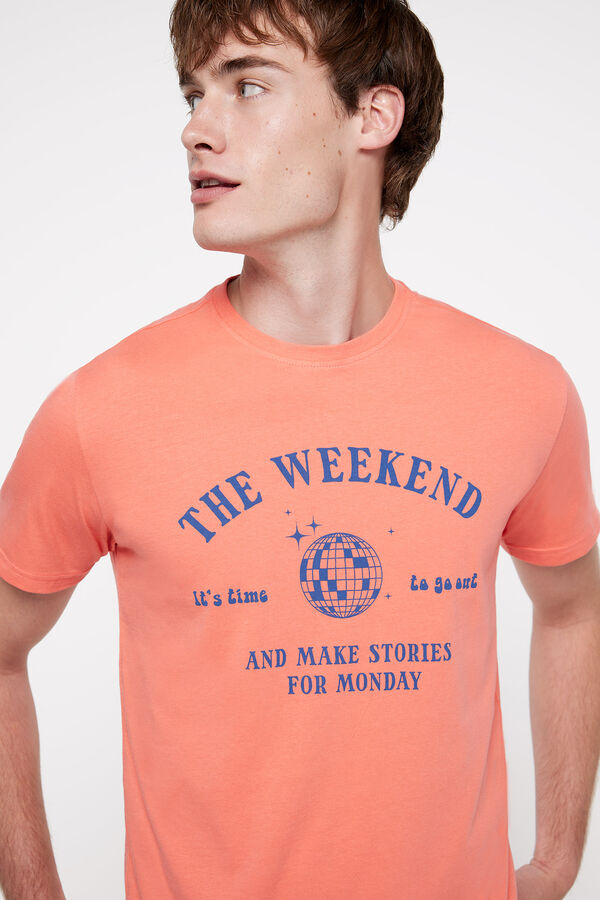 milano Camiseta Algod&oacute;n Estampada. Vermelho