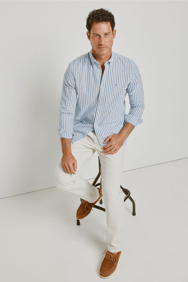 Pedro del Hierro Cal&ccedil;as chino regular fit Areia