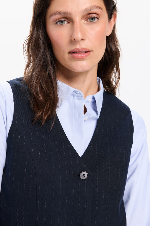 Milano Chaleco tipo sastre de raya diplomática azul marino Navy