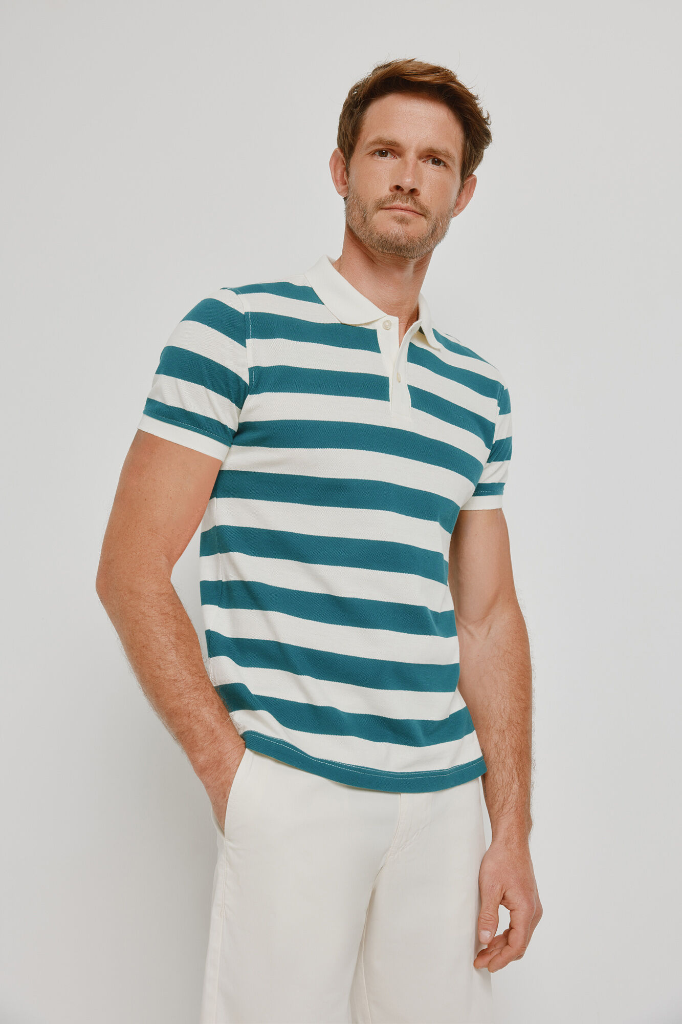 Milano Polo rayas manga corta