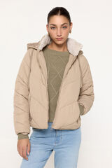 Milano Sobretudo curto acolchoado com capuz Marfim