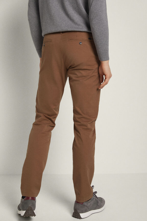 Fifty Outlet Pantalón Chino Liso Beige