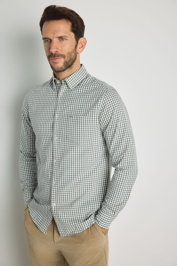 Milano Camisa cuadros manga larga Azul
