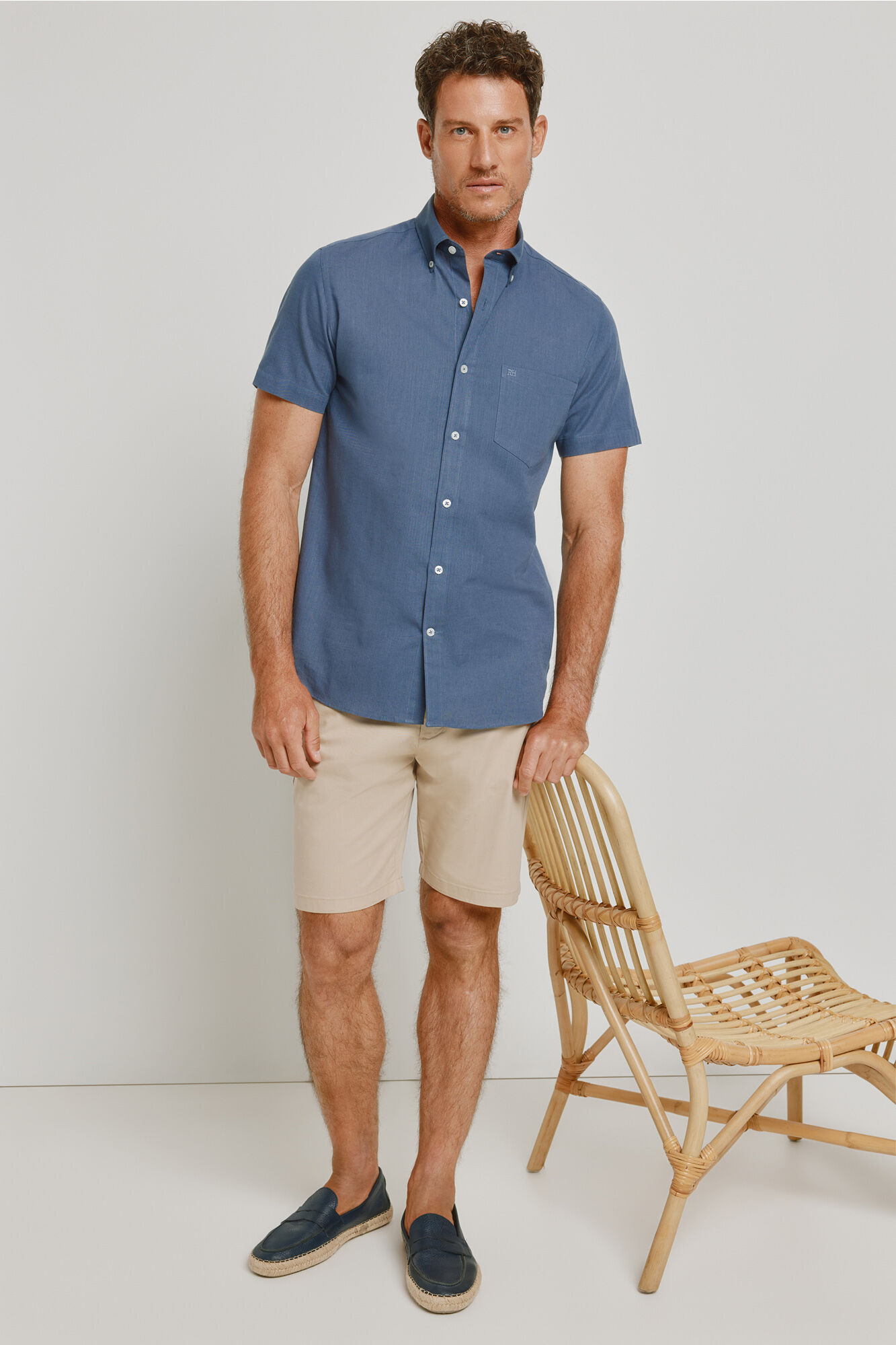 Pedro del Hierro Camisa lisa de manga curta