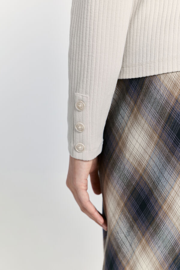 Milano Camisola com efeito veludo cotel&ecirc; de soft touch Marfim