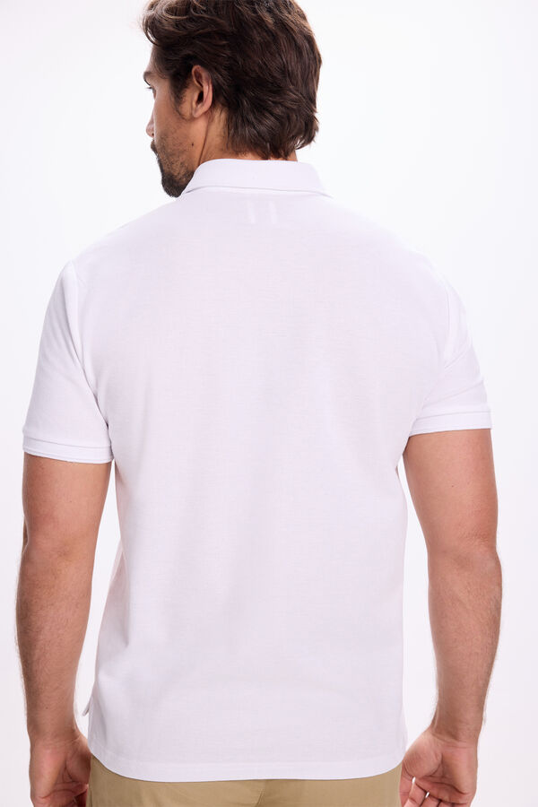 Milano Camisa polo Oxford com botões Branco