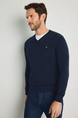 Pedro del Hierro Jersey cuello pico Navy