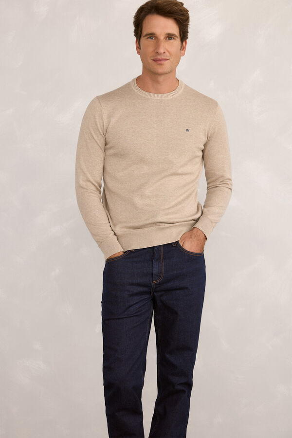 Pedro del Hierro Camisola básico redondo Bege