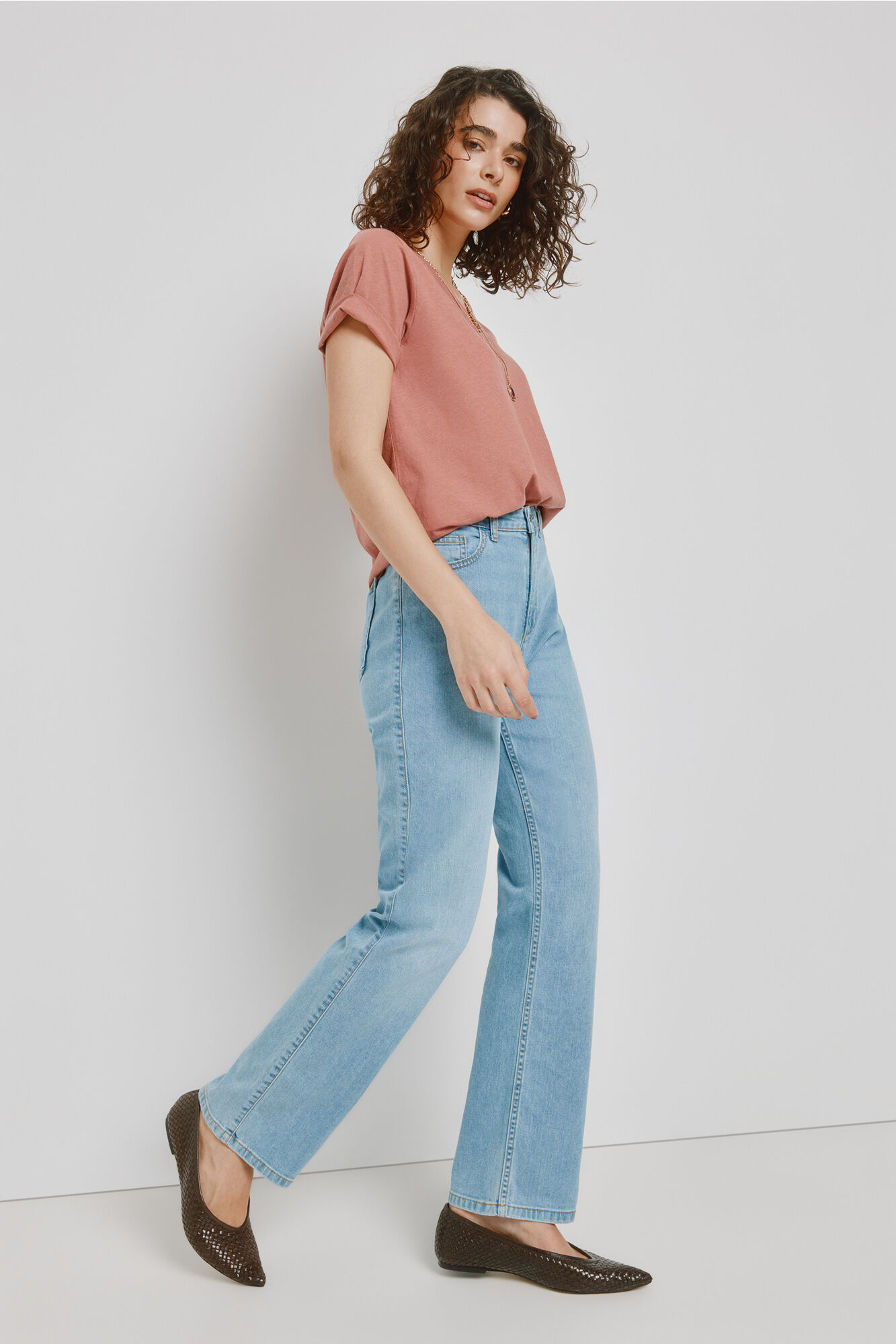 Milano Cal&ccedil;a regular em denim