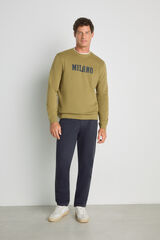 Milano Sweatshirt gola redonda com logo C&aacute;qui m&eacute;dio